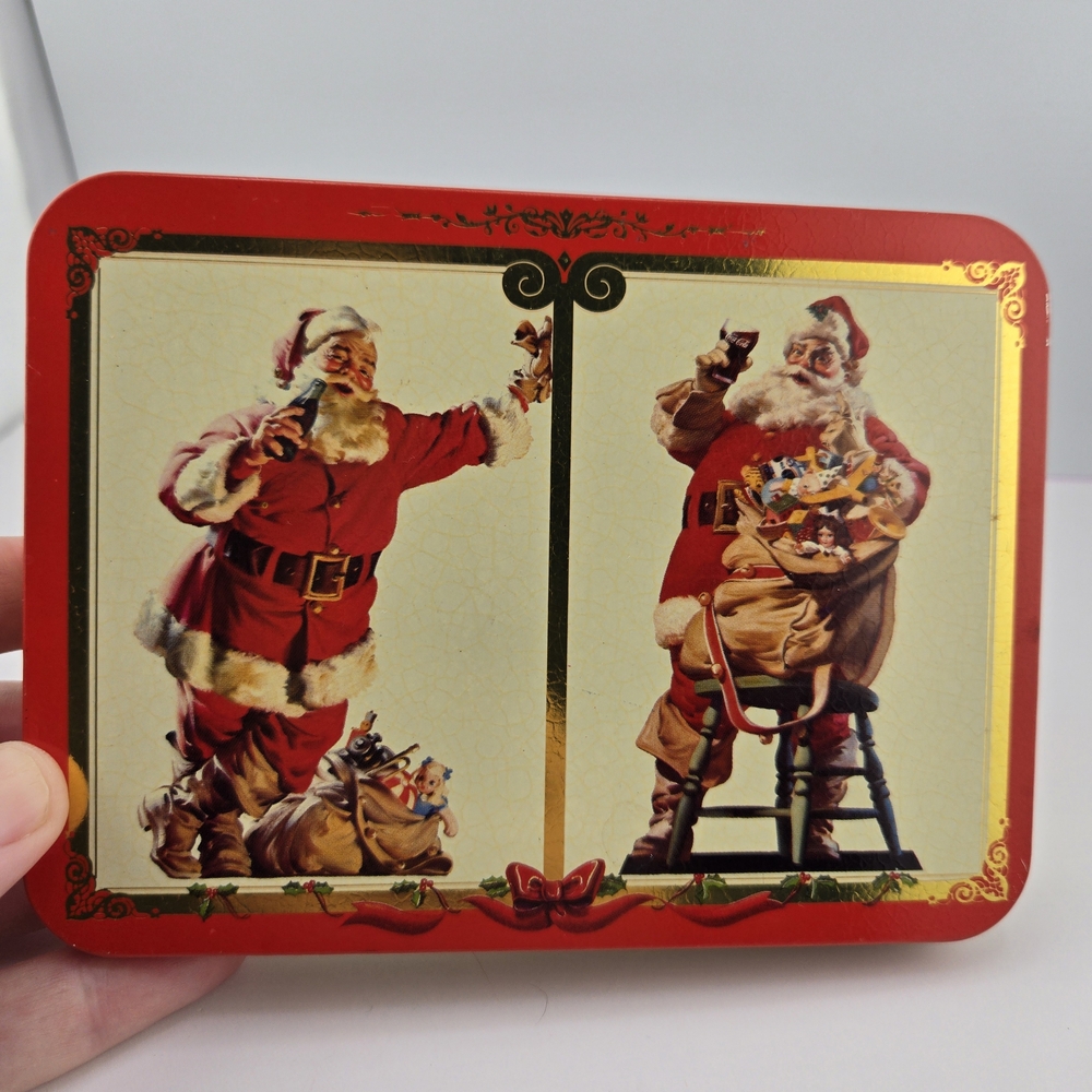 Coca Cola Nostalgia Playing Cards Tin - Red and Gold Design